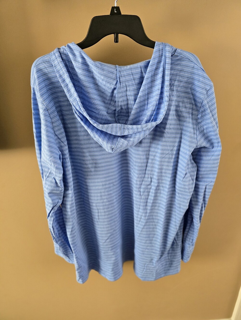 Life Is Good Women's Blue Striped Hoodie Tee with Rainbow Logo. XXL. LAST ONE. - Picture 4 of 5